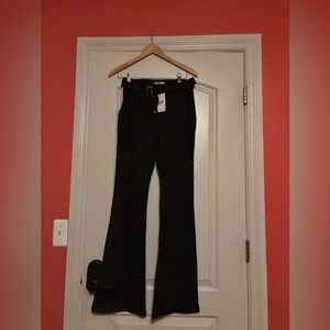 PRINCESS POLLY Women's Black Flared Pinstriped Pants. NWT! Size 6